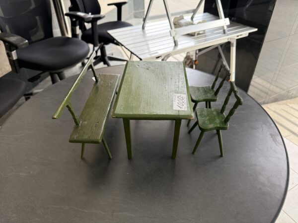 Miniaturní sestava stůl, lavice a 2 židle KOMPLET - Image 3