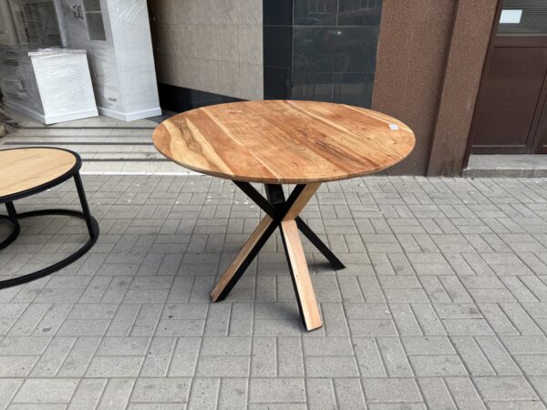 Masivní jídelní stůl kulatý NOVÝ 2. jakost - Image 2