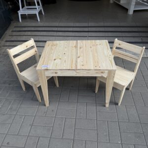 Dětská sestava bor stolek + 2 židle NOVÁ 2. jakost