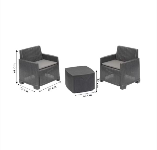 Zahradní set 2x křeslo + stolek NOVÝ 2. jakost - Image 3