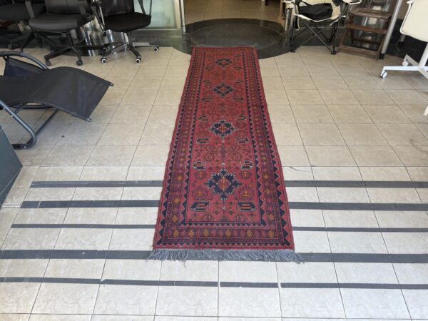 Koberec vlněný ručně běhoun Afghan 75 x 290 cm - Obrázek 2