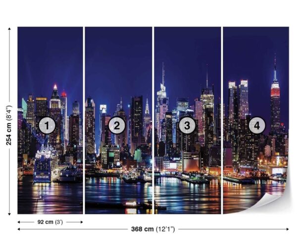 Fototapeta noční New York 368x254 cm NOVÝ 2. jak. - Obrázek 3