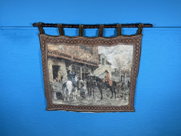 Vintage francouzský nástěnný gobelín z 70. let