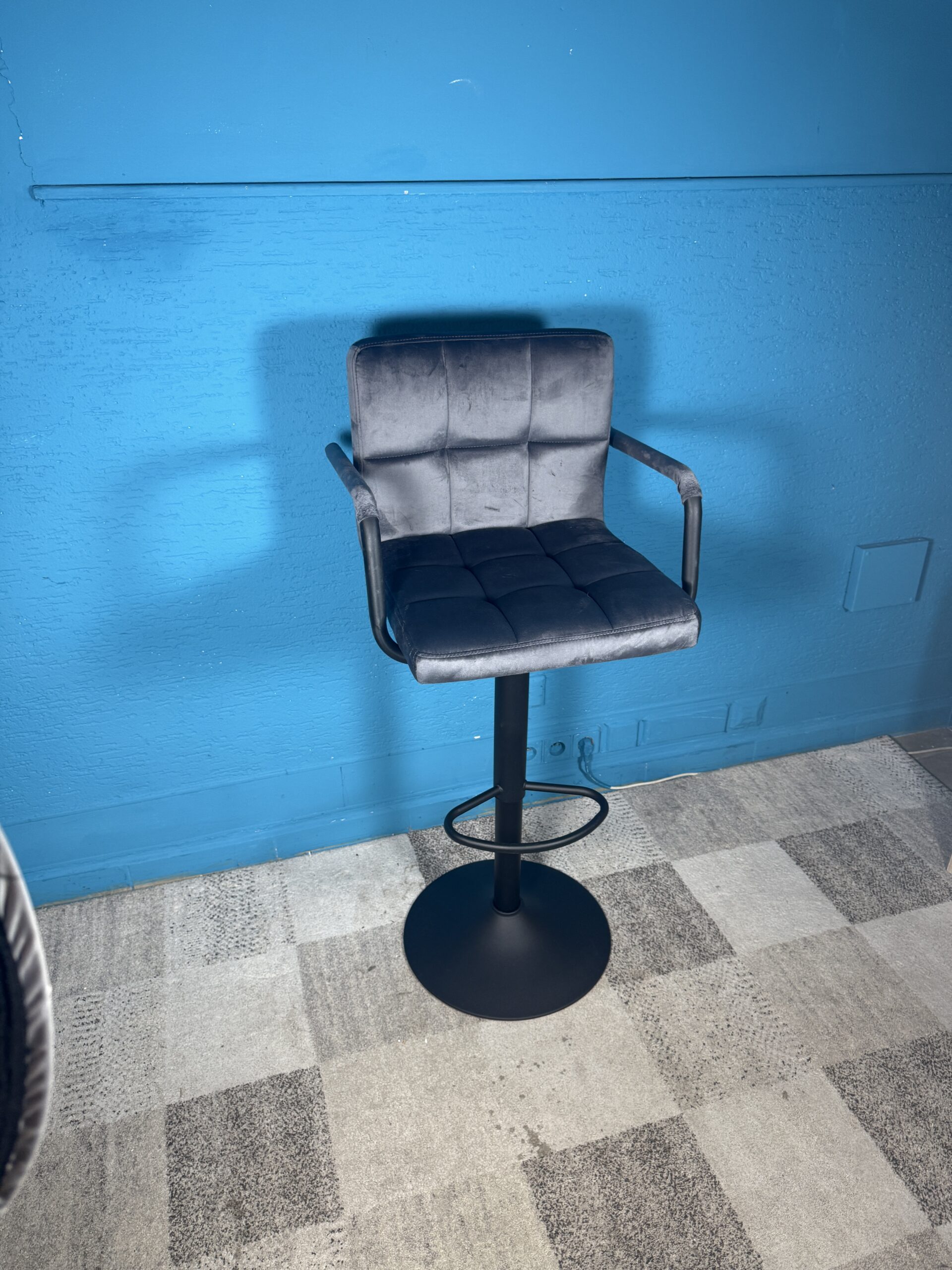 Barová židle šedá 2 kusy NOVÝ 2. jakost - Obrázek 2