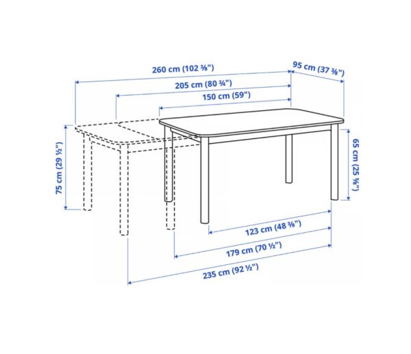 Jídelní stůl IKEA STRANDTORP rozkl. - Obrázek 5