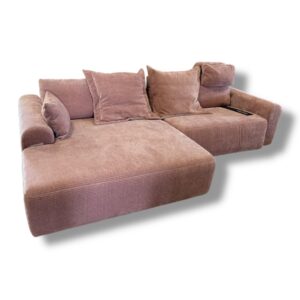 Rohová sedačka elektr. polohování růž. NOVÁ 2. j.