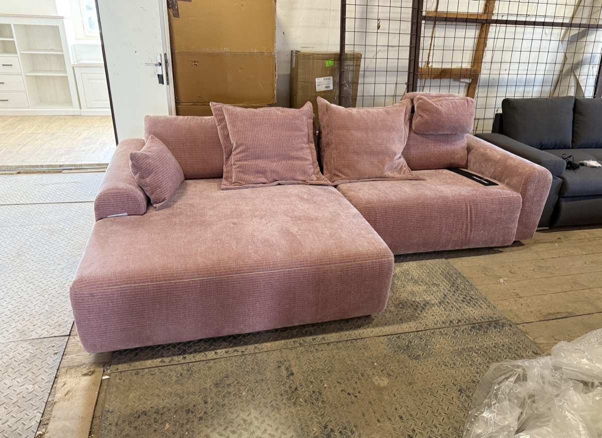 Rohová sedačka elektr. polohování růž. NOVÁ 2. j. - Obrázek 3