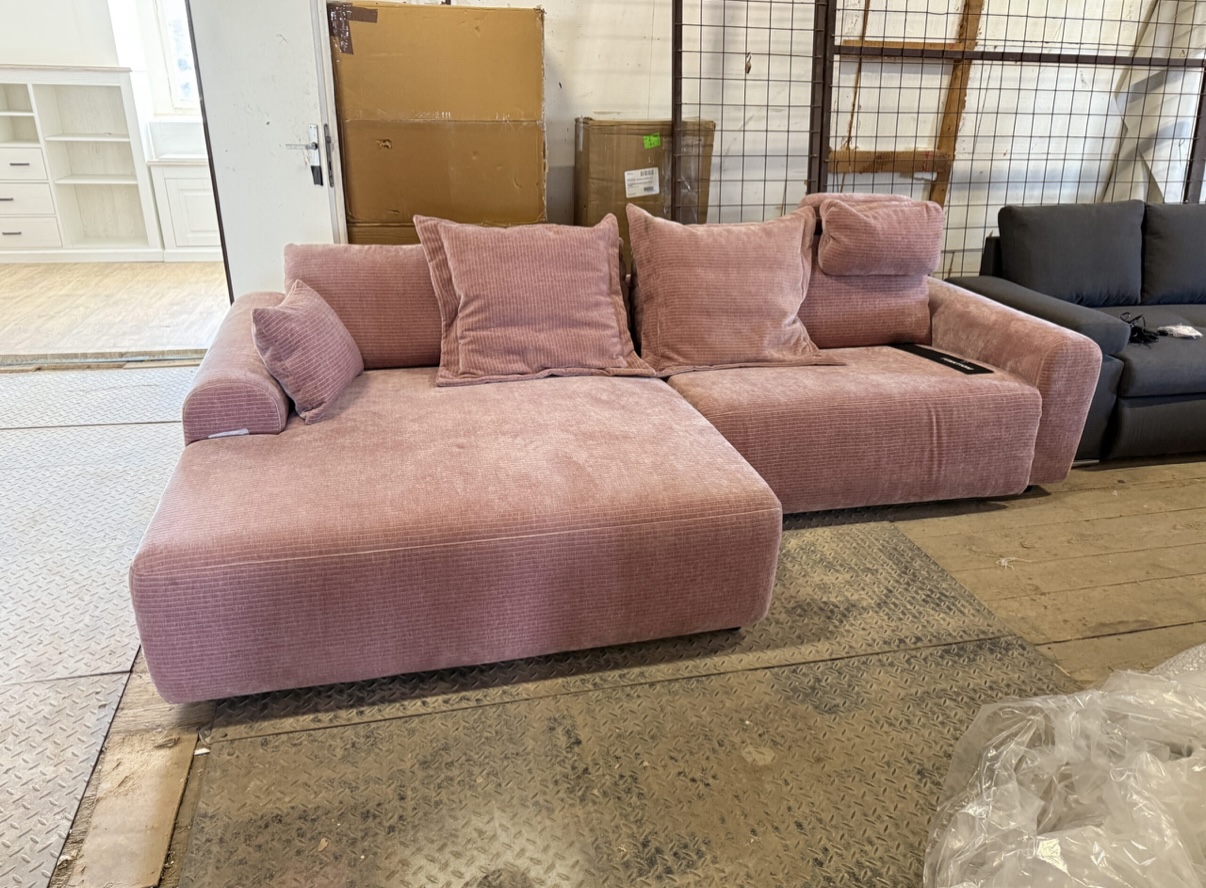 Rohová sedačka elektr. polohování růž. NOVÁ 2. j. - Obrázek 4