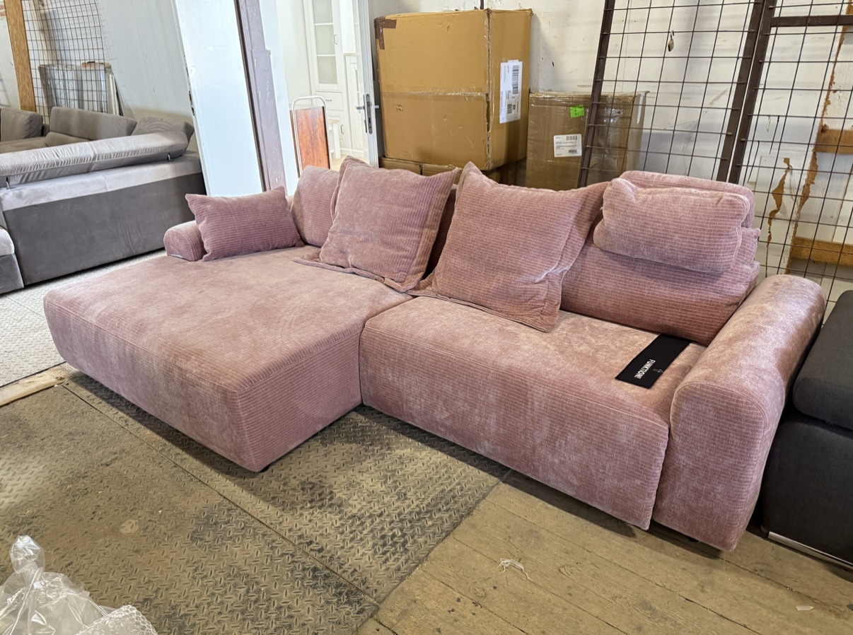 Rohová sedačka elektr. polohování růž. NOVÁ 2. j. - Obrázek 5