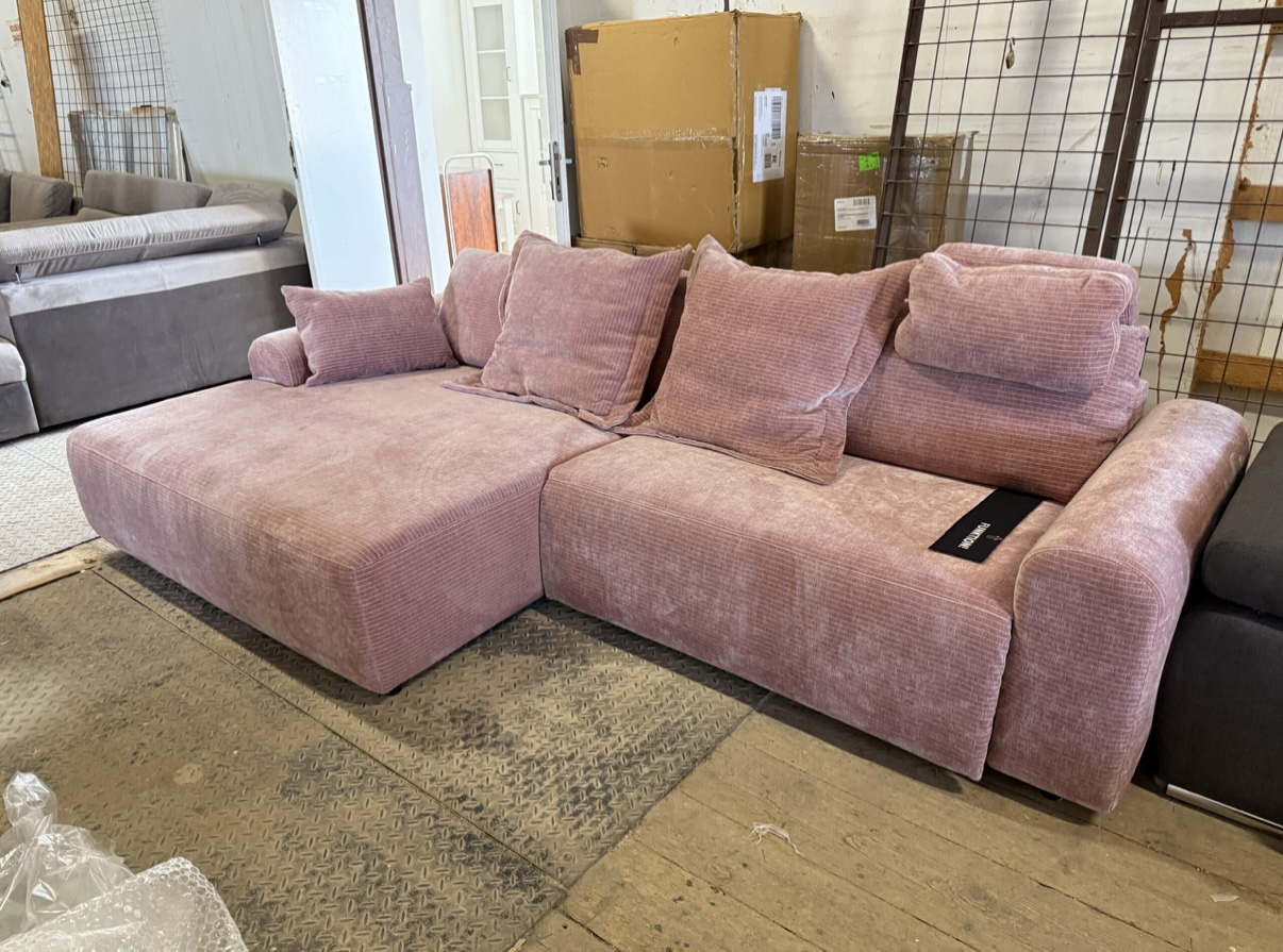 Rohová sedačka elektr. polohování růž. NOVÁ 2. j. - Obrázek 6