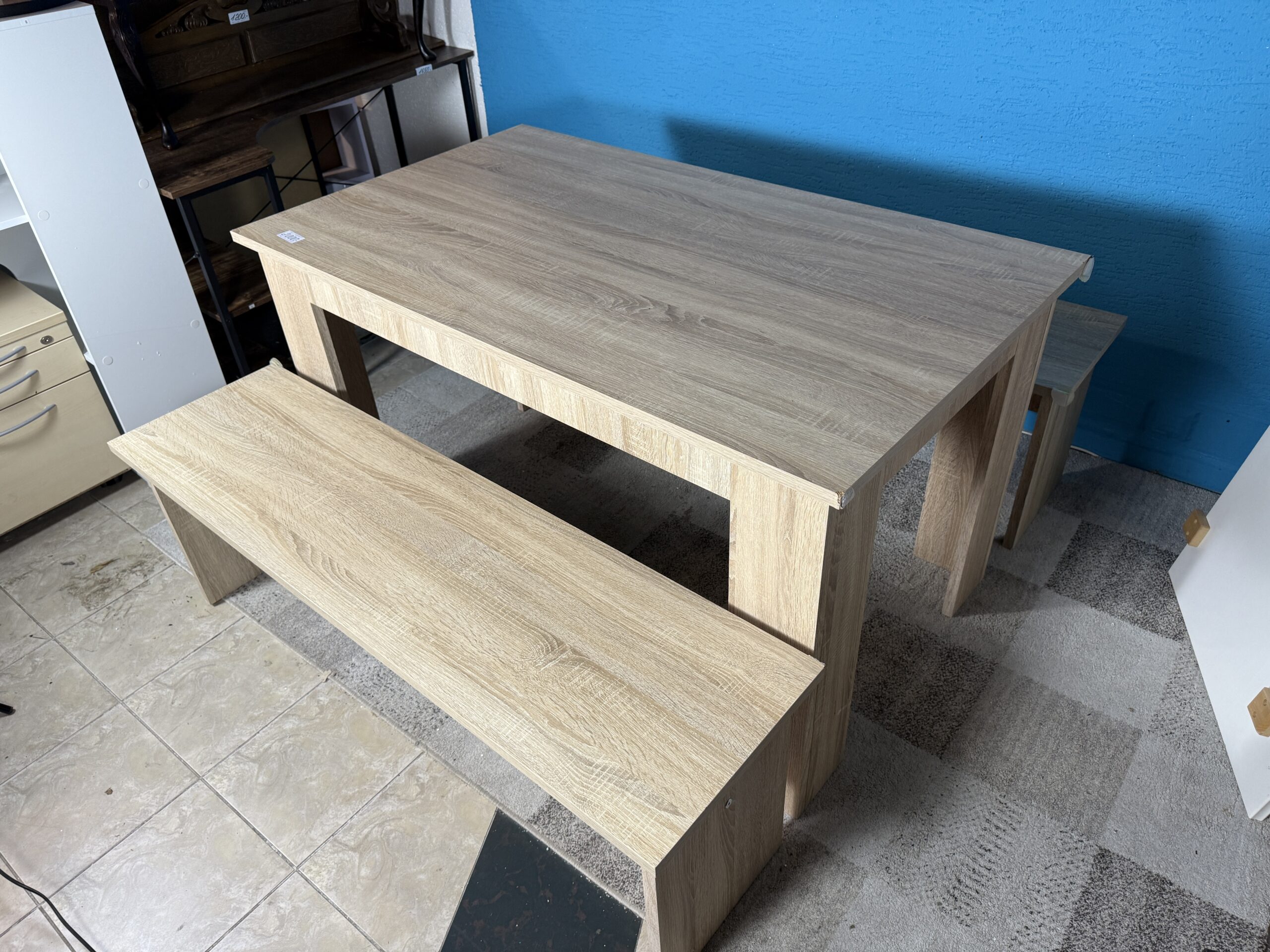 Jídelní stůl + 2 lavice sonoma KOMPLET - Obrázek 2