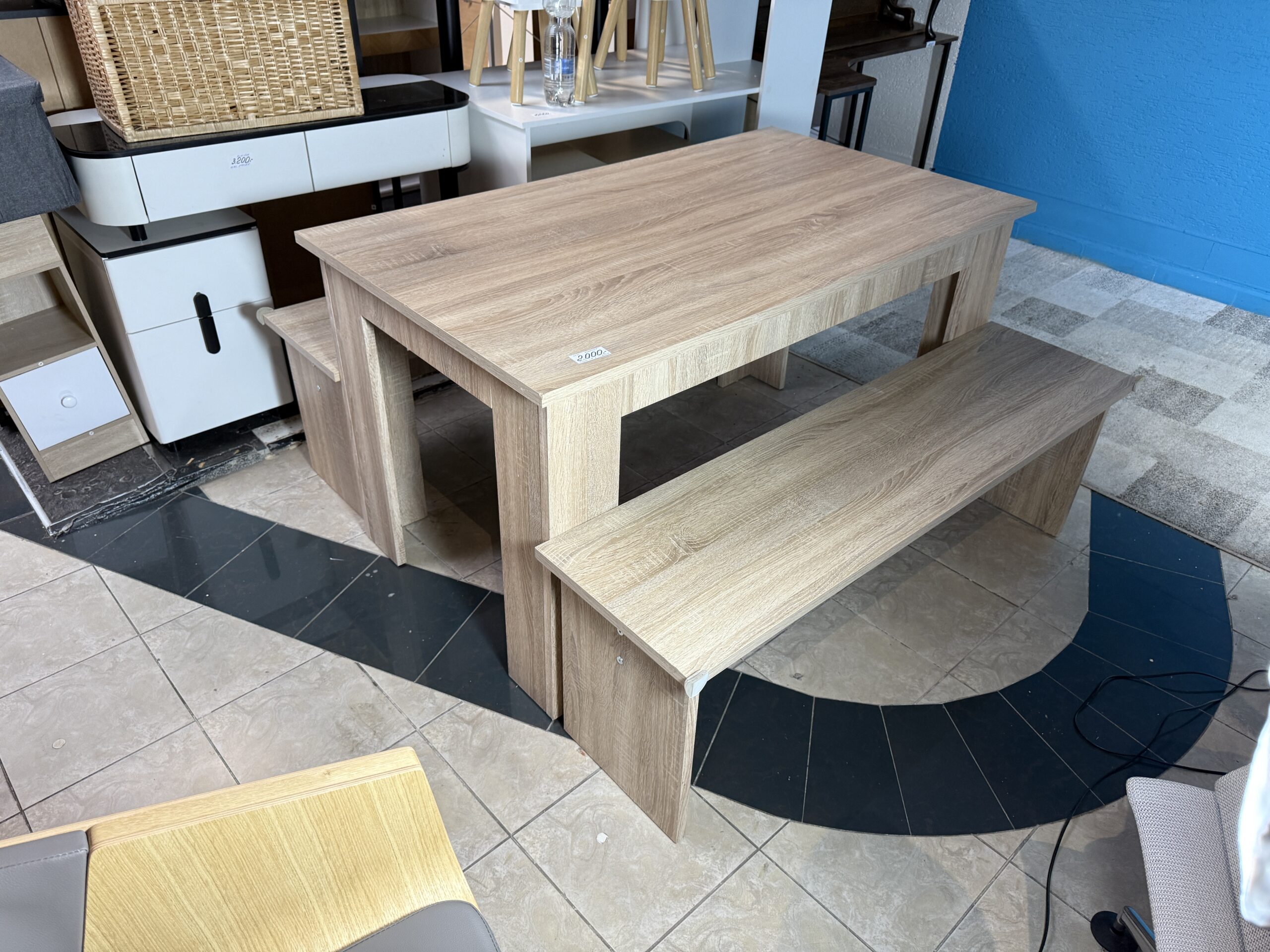 Jídelní stůl + 2 lavice sonoma KOMPLET - Obrázek 4
