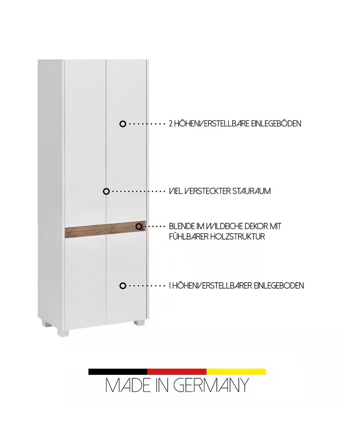 Skříňka 4 dveř. bílá NOVÁ 2. jakost - Obrázek 2