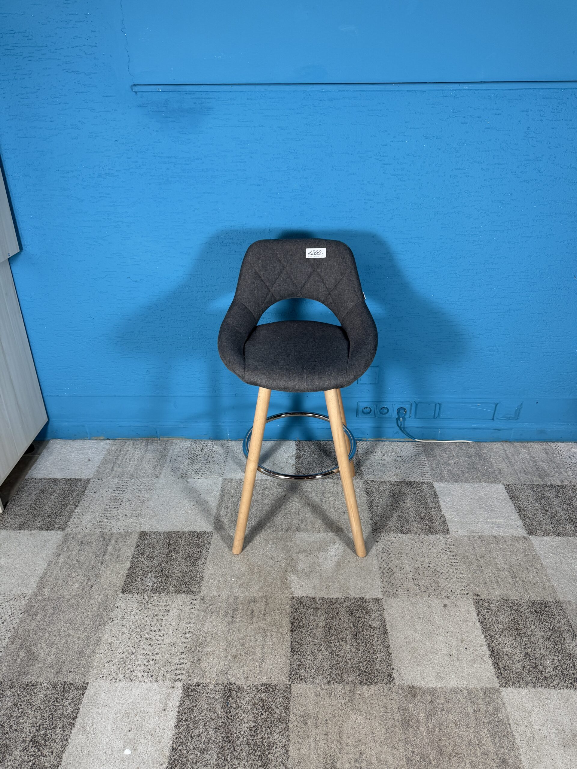 Barová židle šedá 2 kusy NOVÝ 2. jakost