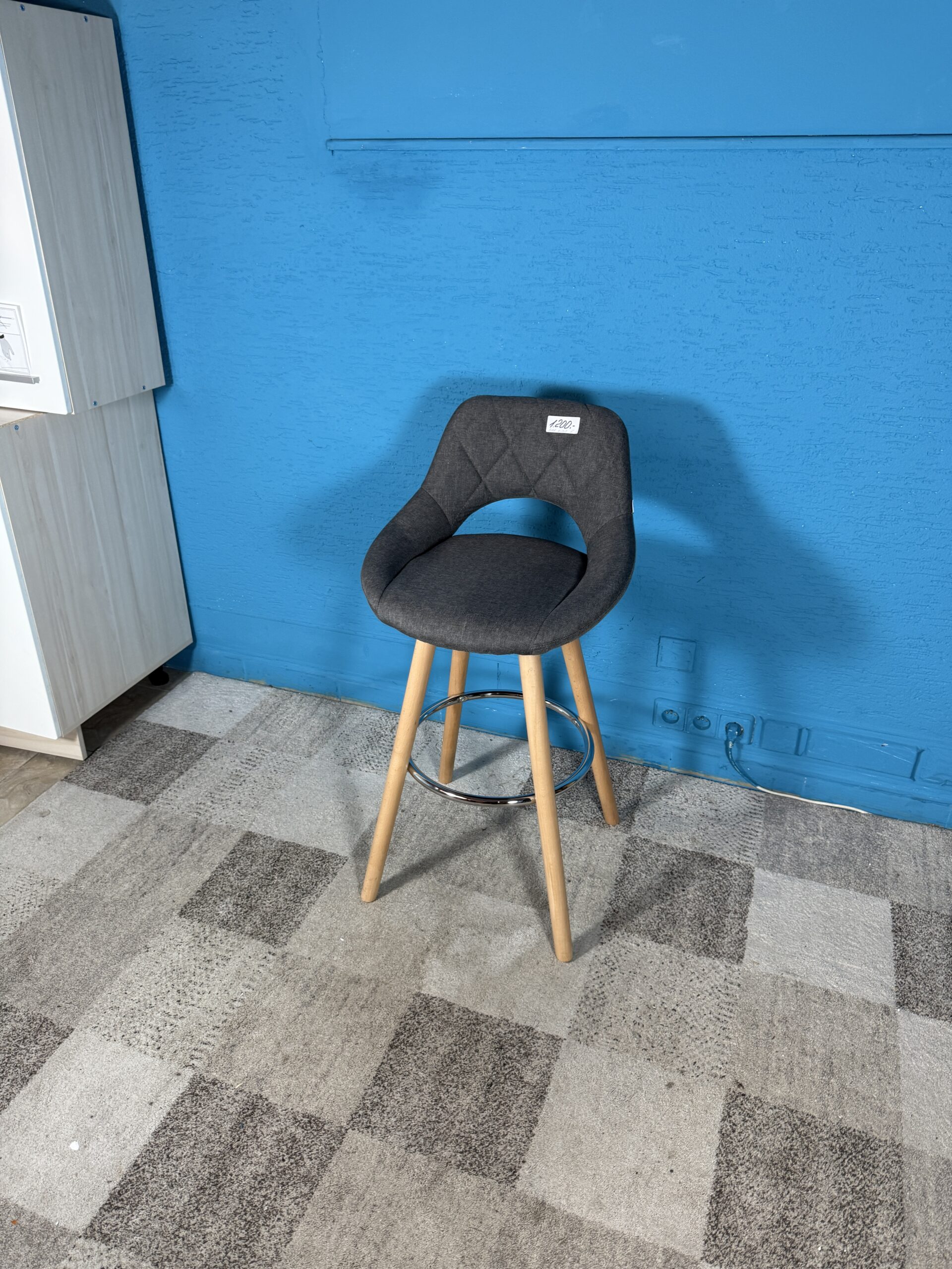 Barová židle šedá 2 kusy NOVÝ 2. jakost - Obrázek 2