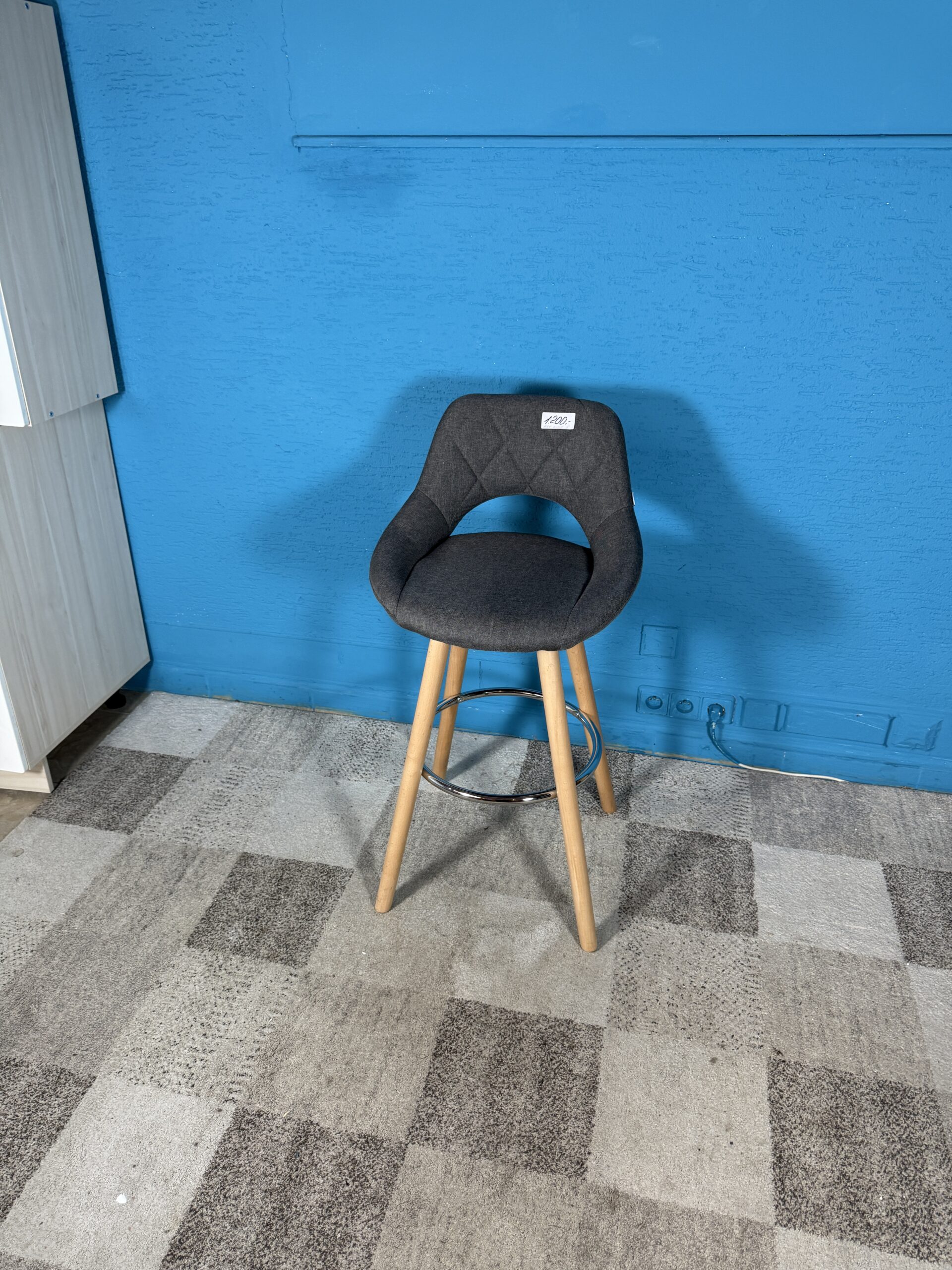 Barová židle šedá 2 kusy NOVÝ 2. jakost - Obrázek 3