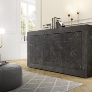 Komoda 3 dveř. antracitový mramor NOVÁ 2. jakost
