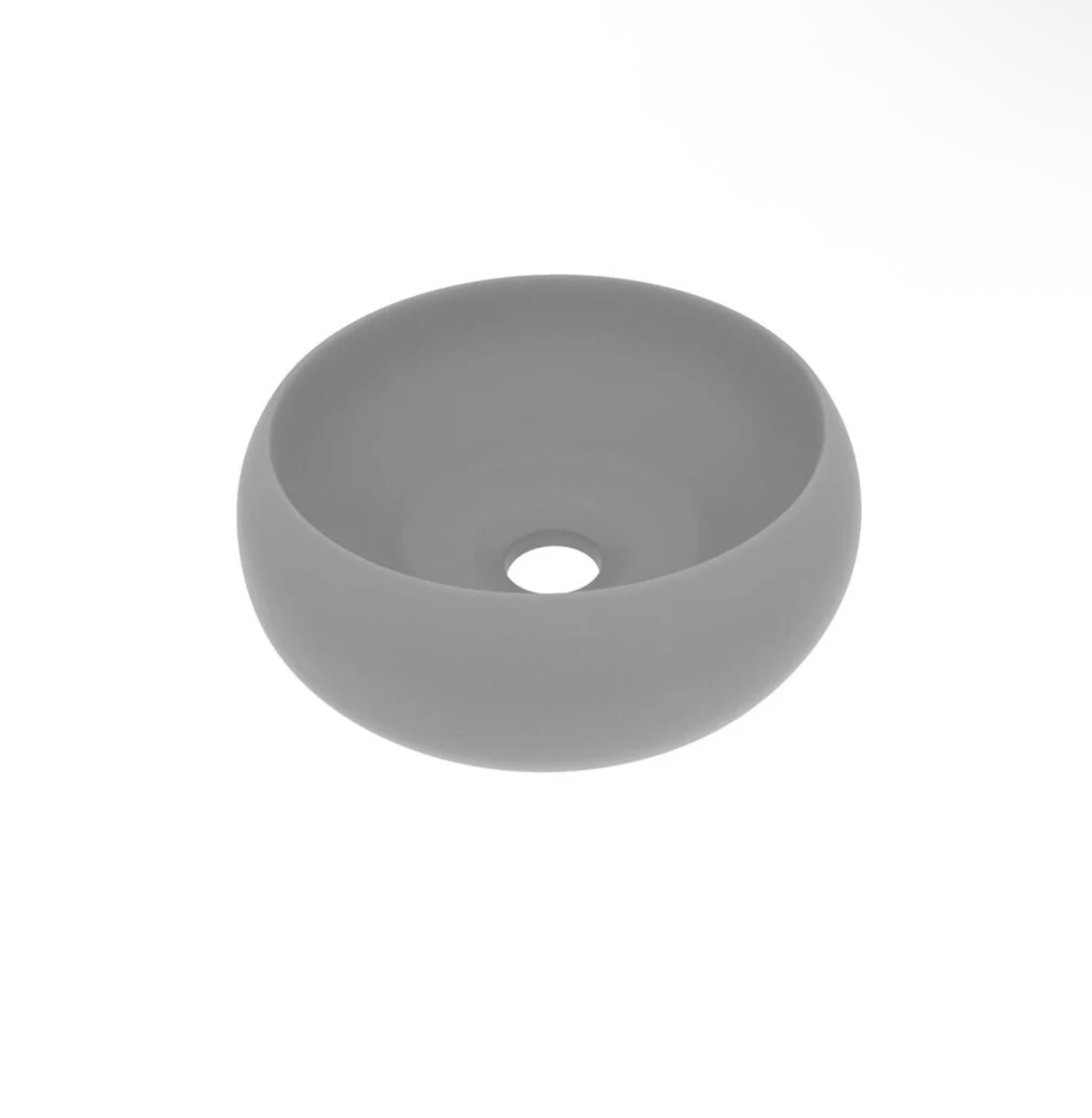 Umyvadlo kulaté matné šedé keramické NOVÝ 2.jakost