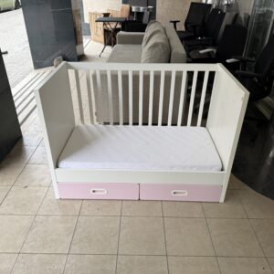 Dětská postýlka 60x120 cm bílá s šuplíky