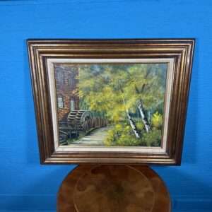 Obraz U mlýna v létě olejomalba 61x71 cm