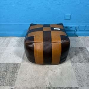 Kožený puf / taburet 48x48 cm