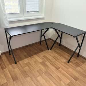 Herní rohový stůl černý