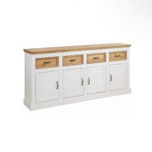 Komoda Selma masiv bílá 4 dv. NOVÁ 2. jakost