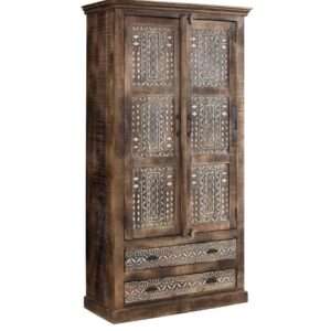 Masivní skříň Malik mangové dřevo NOVÝ 2. jakost