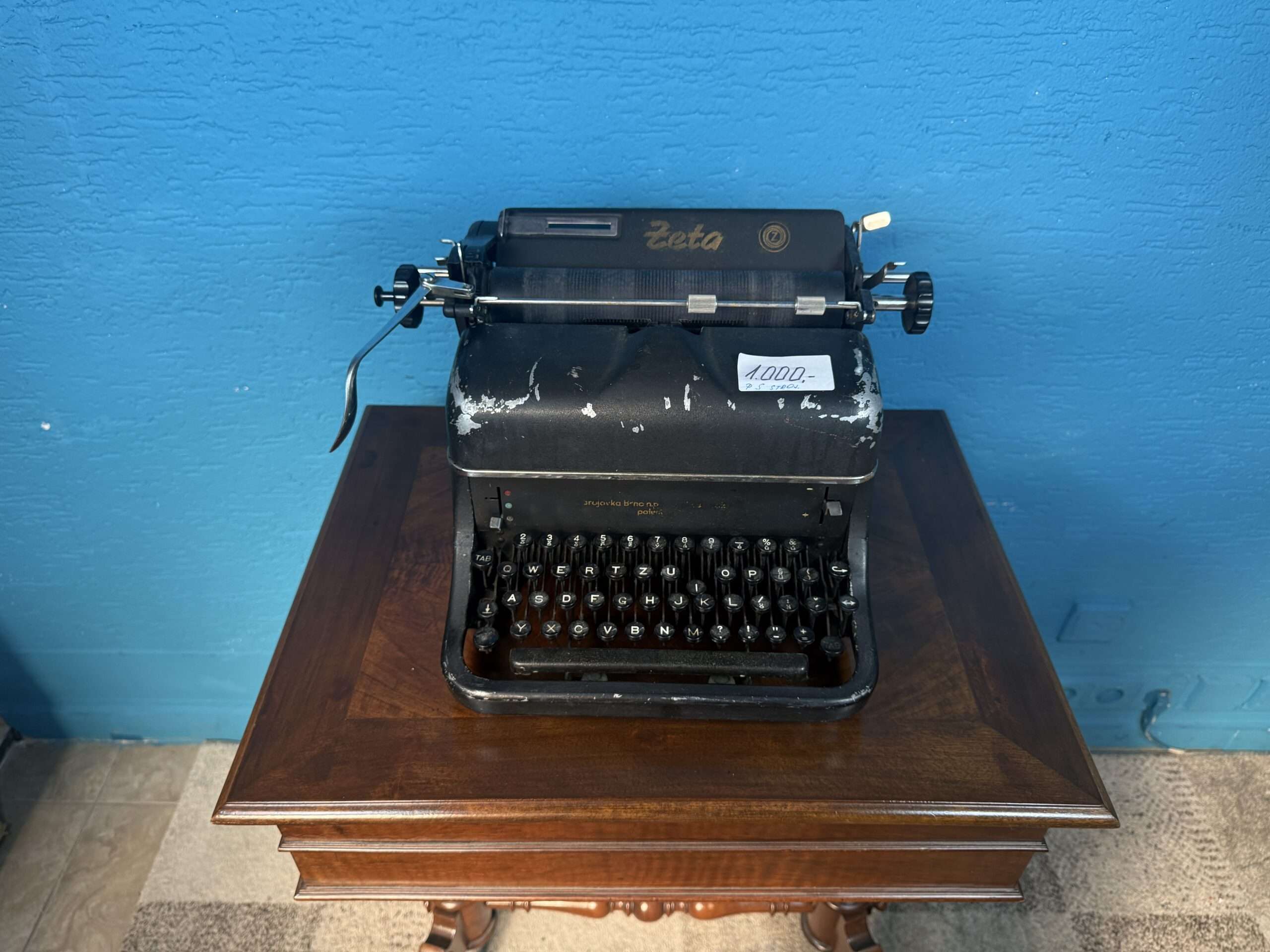 Psací stroj Zeta Brno retro s českou klávesnicí