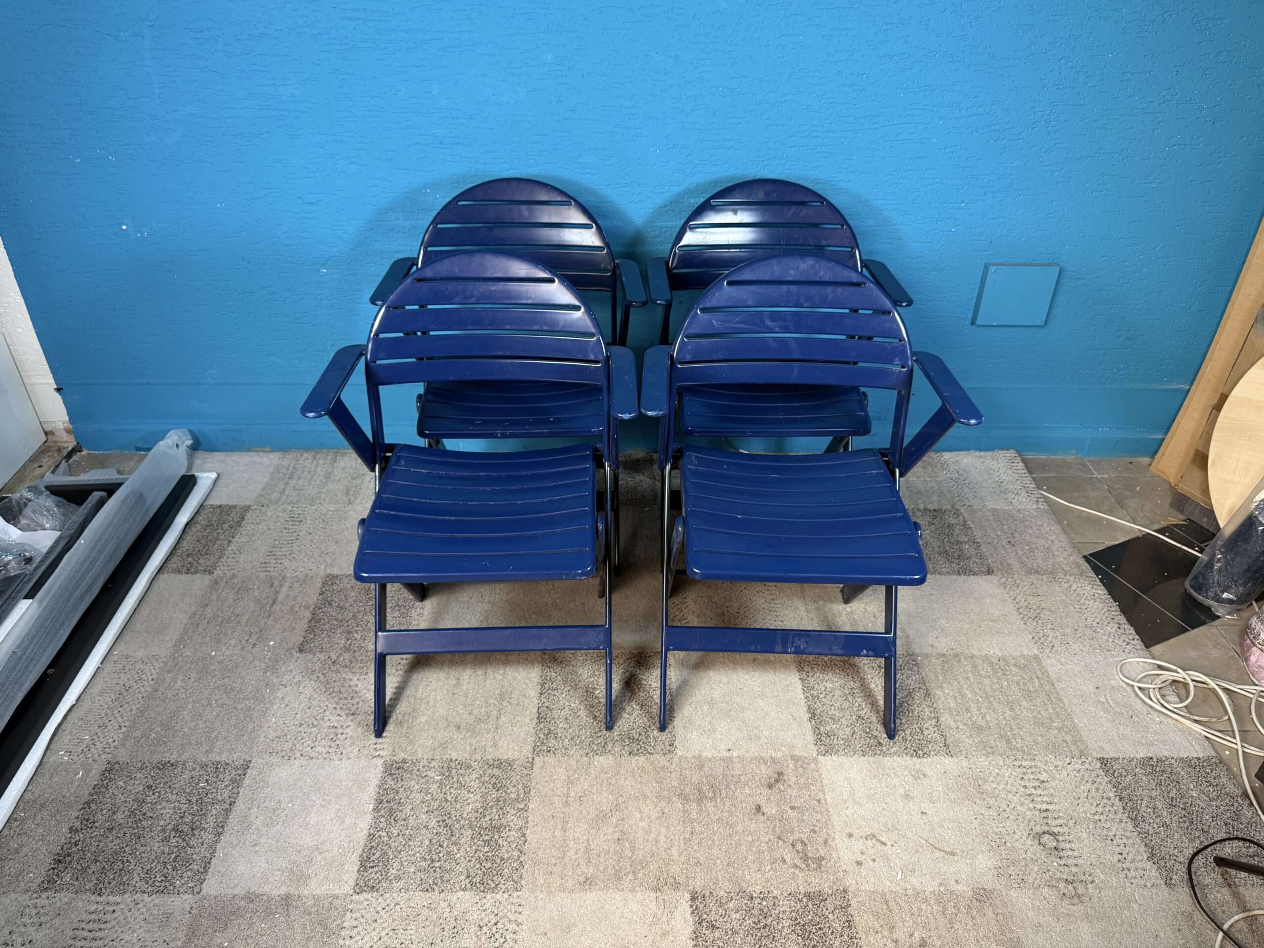 Zahradní židle skládací modré IKEA 4 kusy KOMPLET