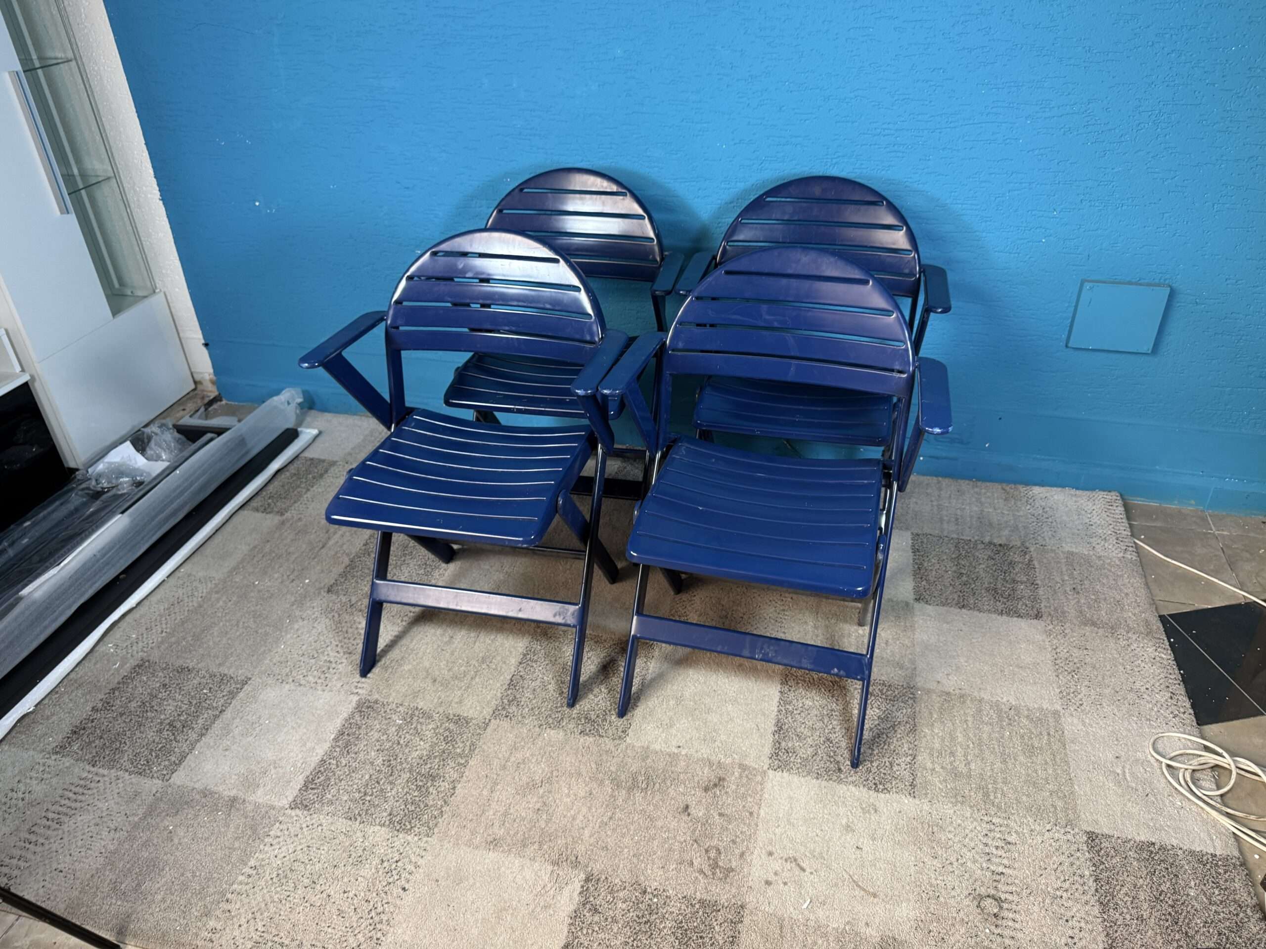 Zahradní židle skládací modré IKEA 4 kusy KOMPLET - Obrázek 2