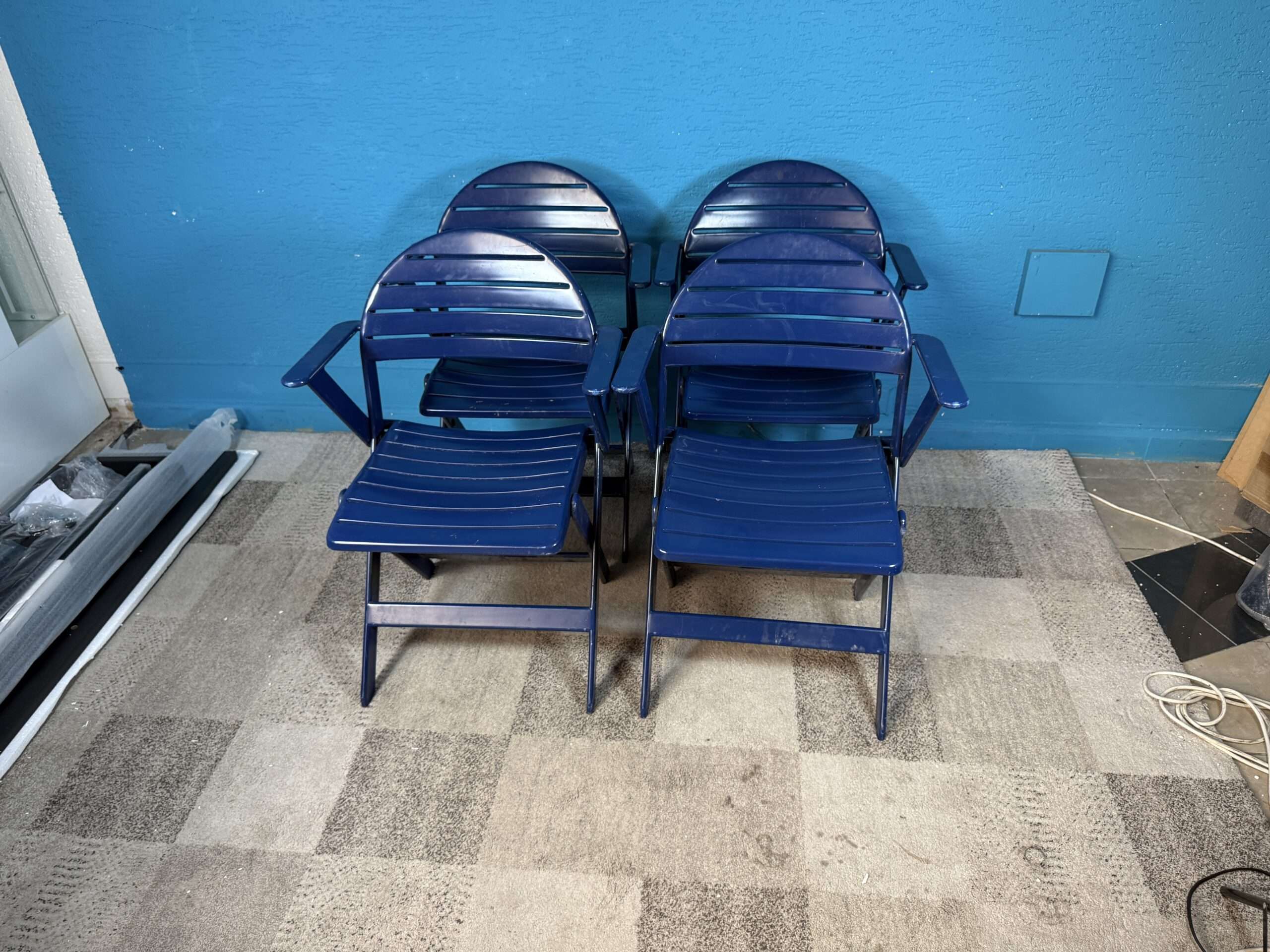 Zahradní židle skládací modré IKEA 4 kusy KOMPLET - Obrázek 3