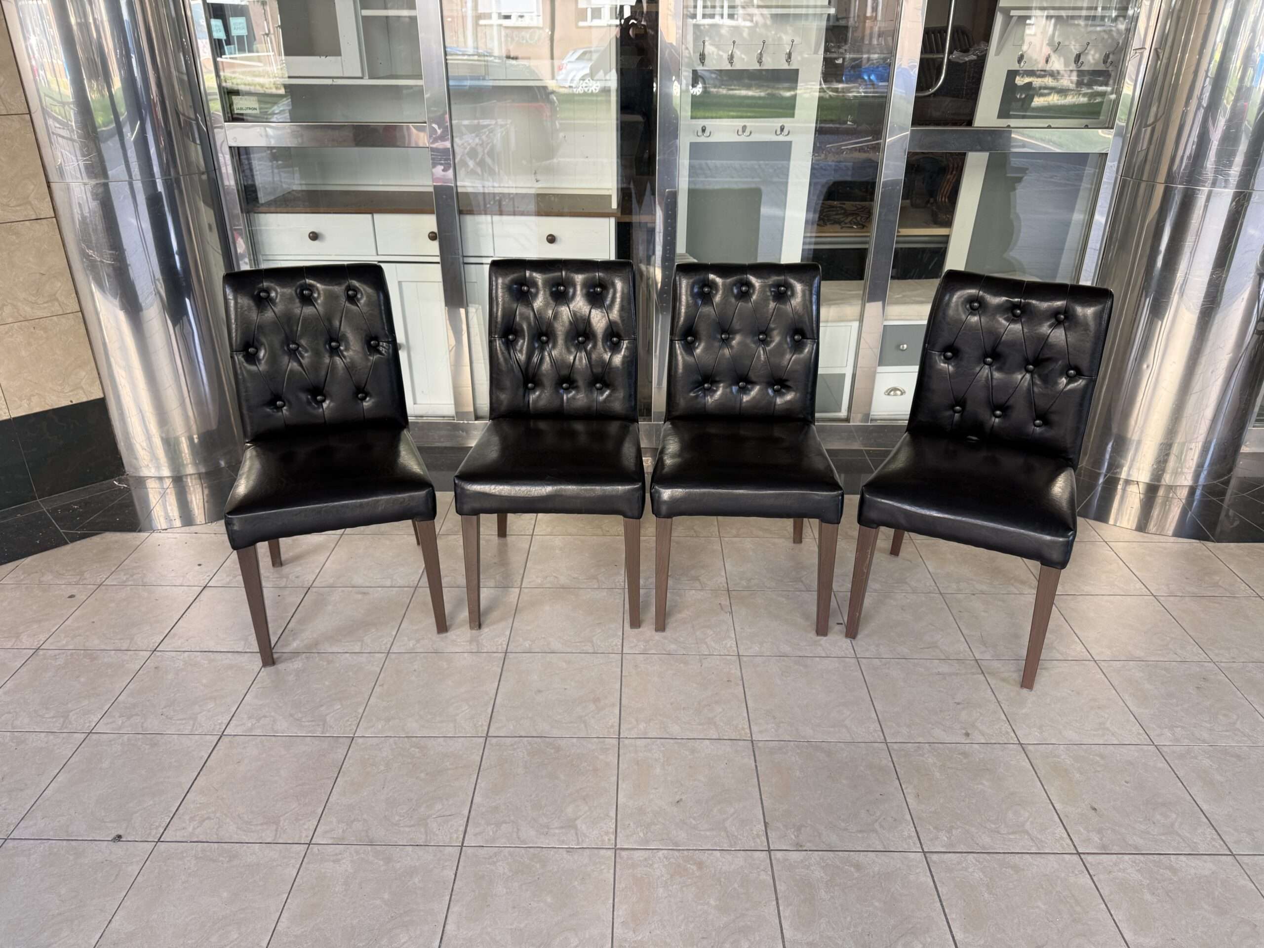 Sada jídelních židlí Chesterfield styl 4 kusy