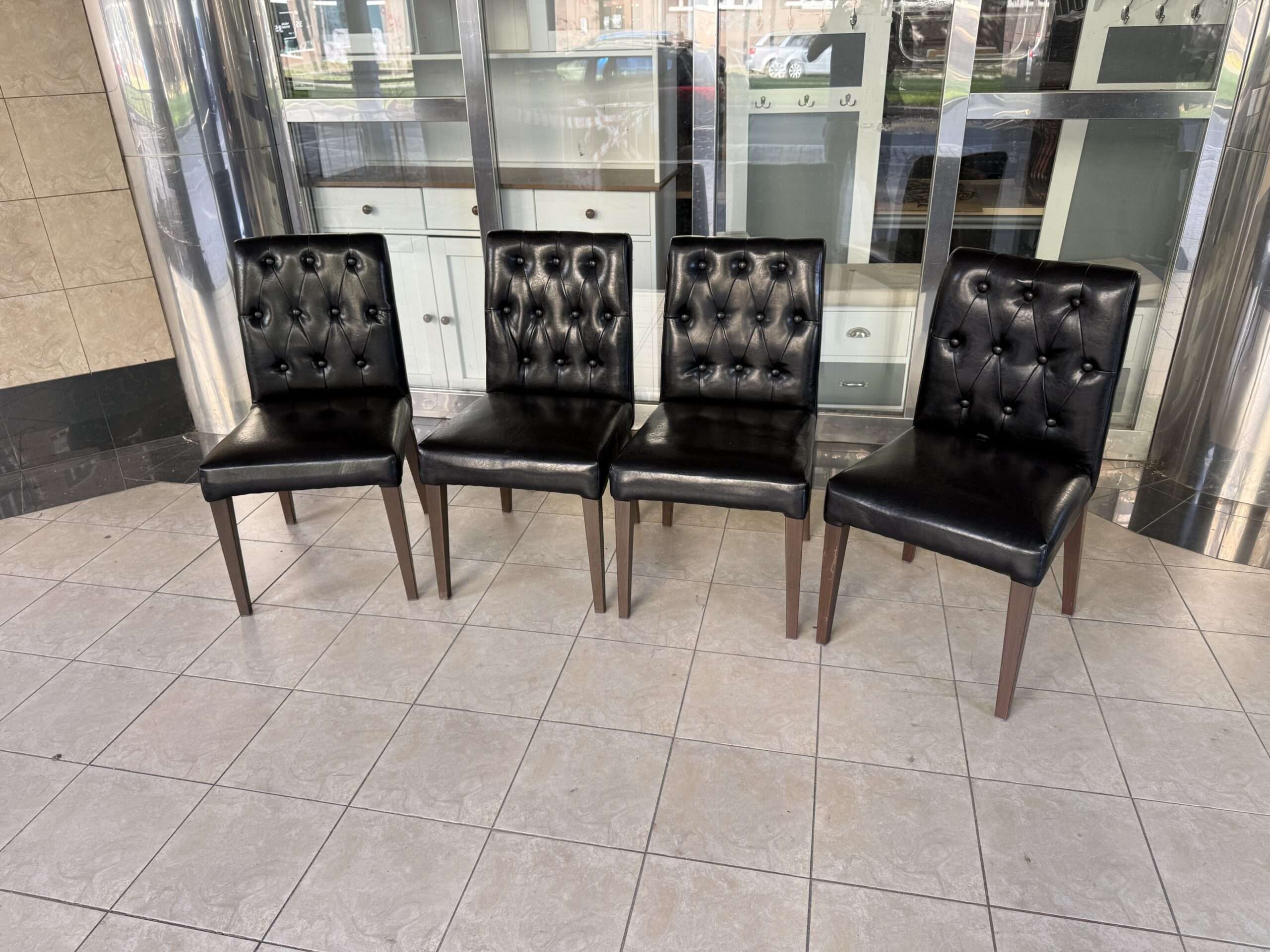 Sada jídelních židlí Chesterfield styl 4 kusy - Obrázek 3