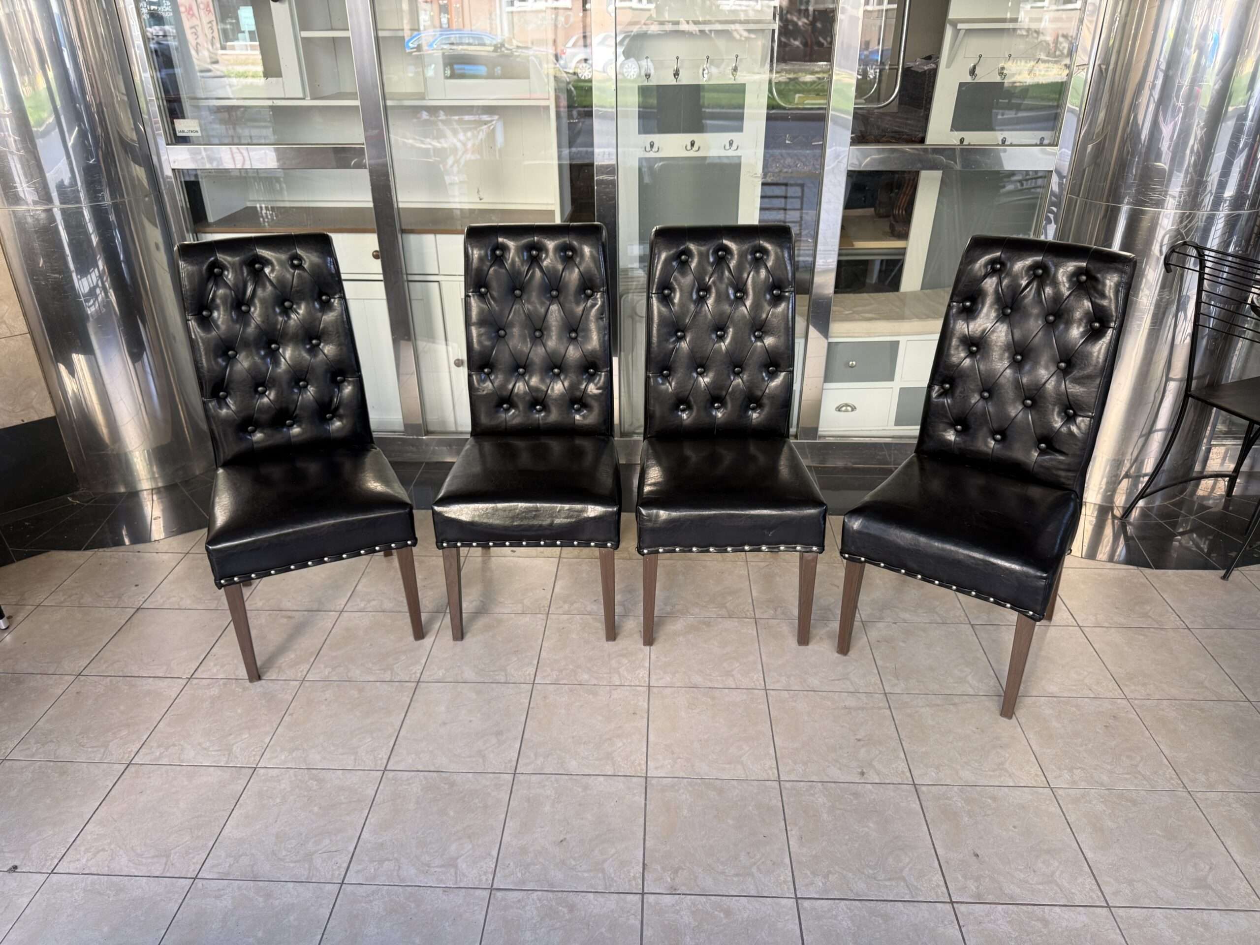 Sada jídelních židlí Chesterfield styl 4 kusy