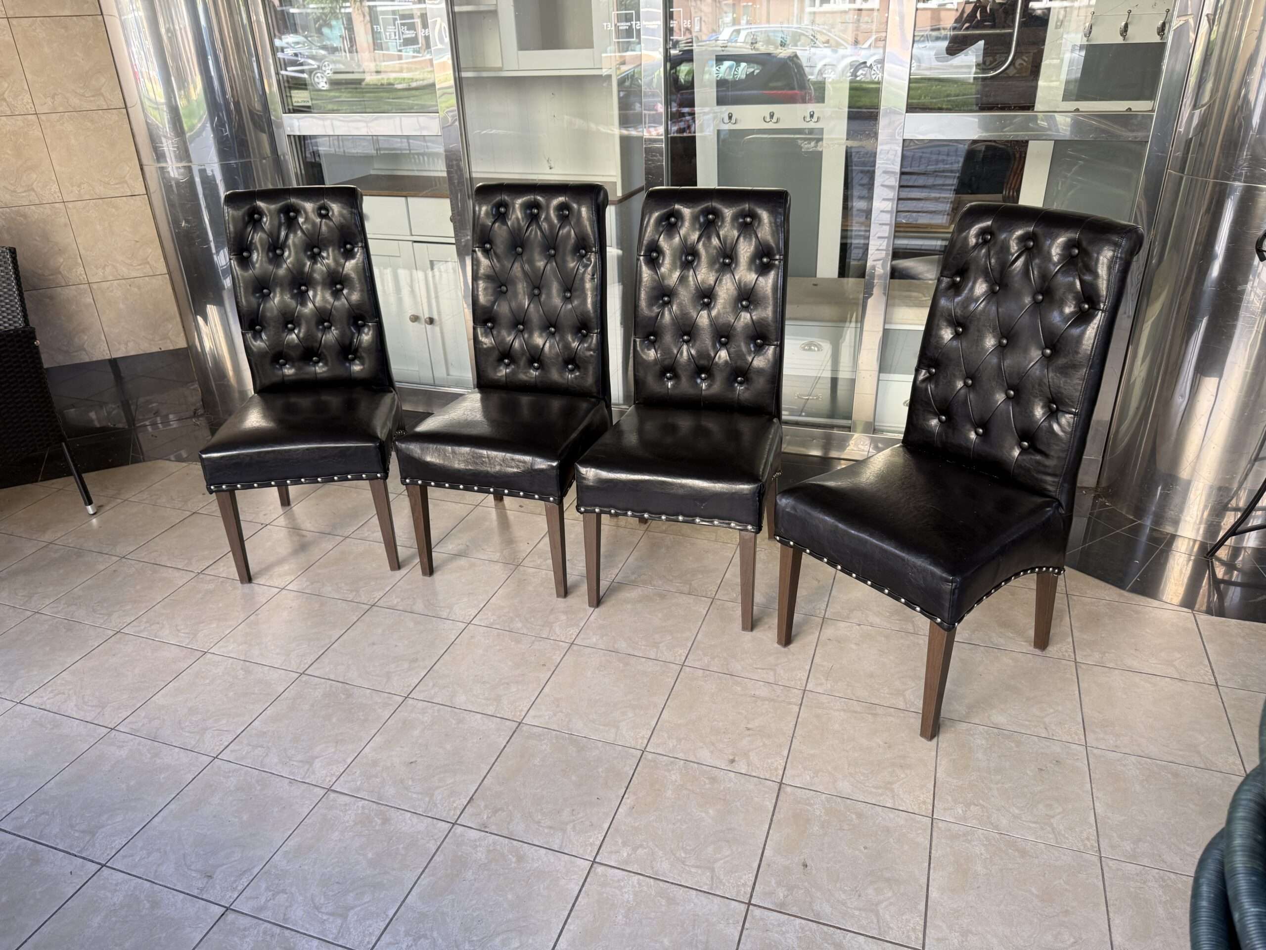 Sada jídelních židlí Chesterfield styl 4 kusy - Obrázek 2